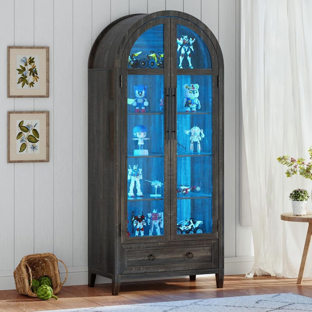Lighting & Home Decor Studio Photos - 73 Arched Glass Display Cabinet with
