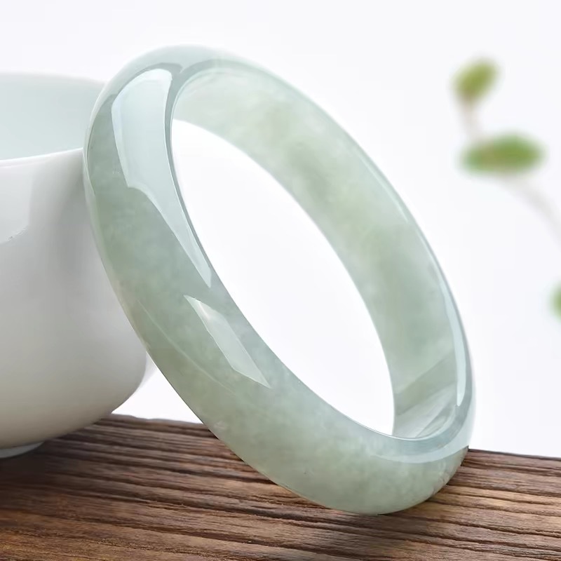 Lighting & Home Decor Studio Photos - Myanmar Old Mine Bracelet, Light Jade