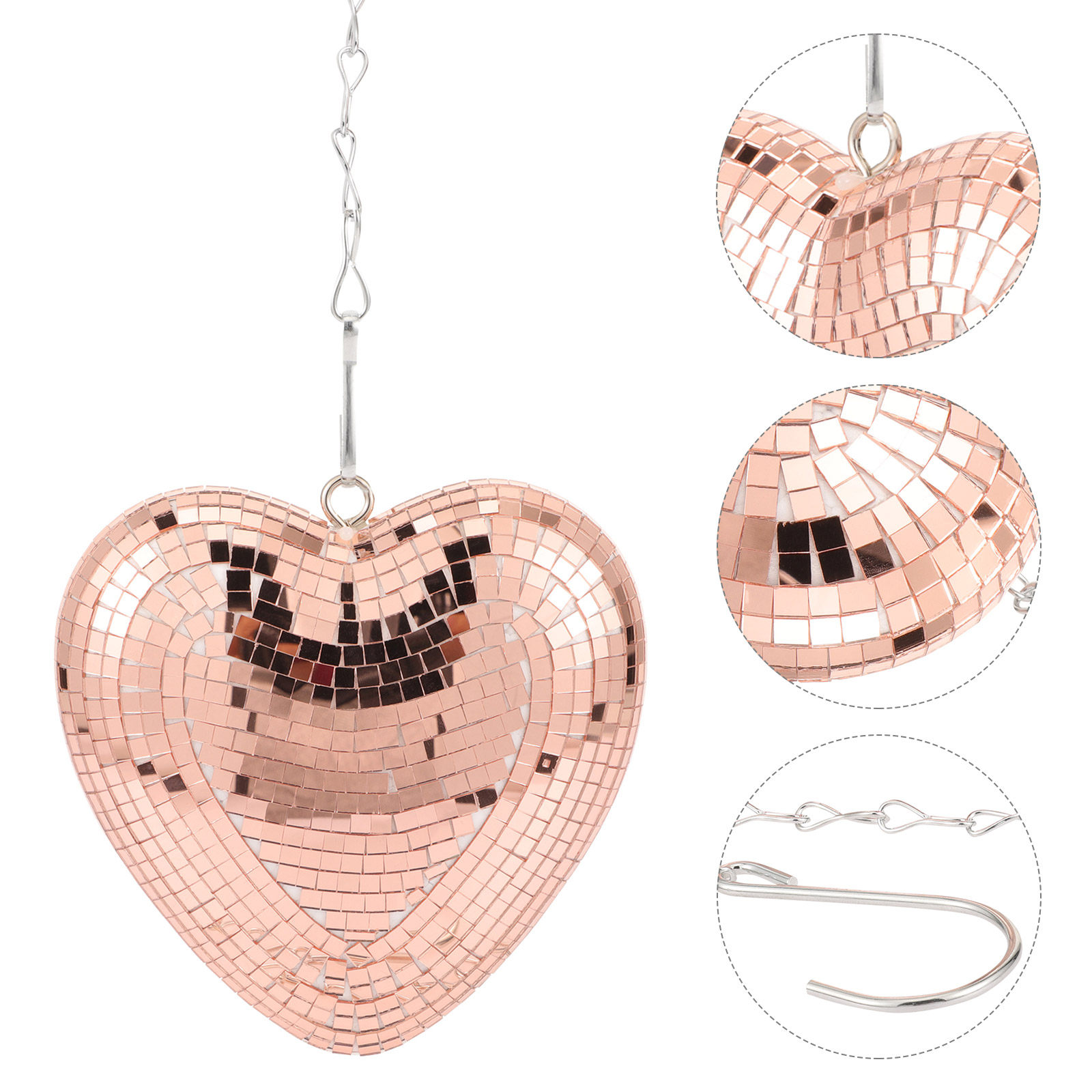 Disco Ball Mirror - Hanging Heart Disco Ball Decorative Mirror