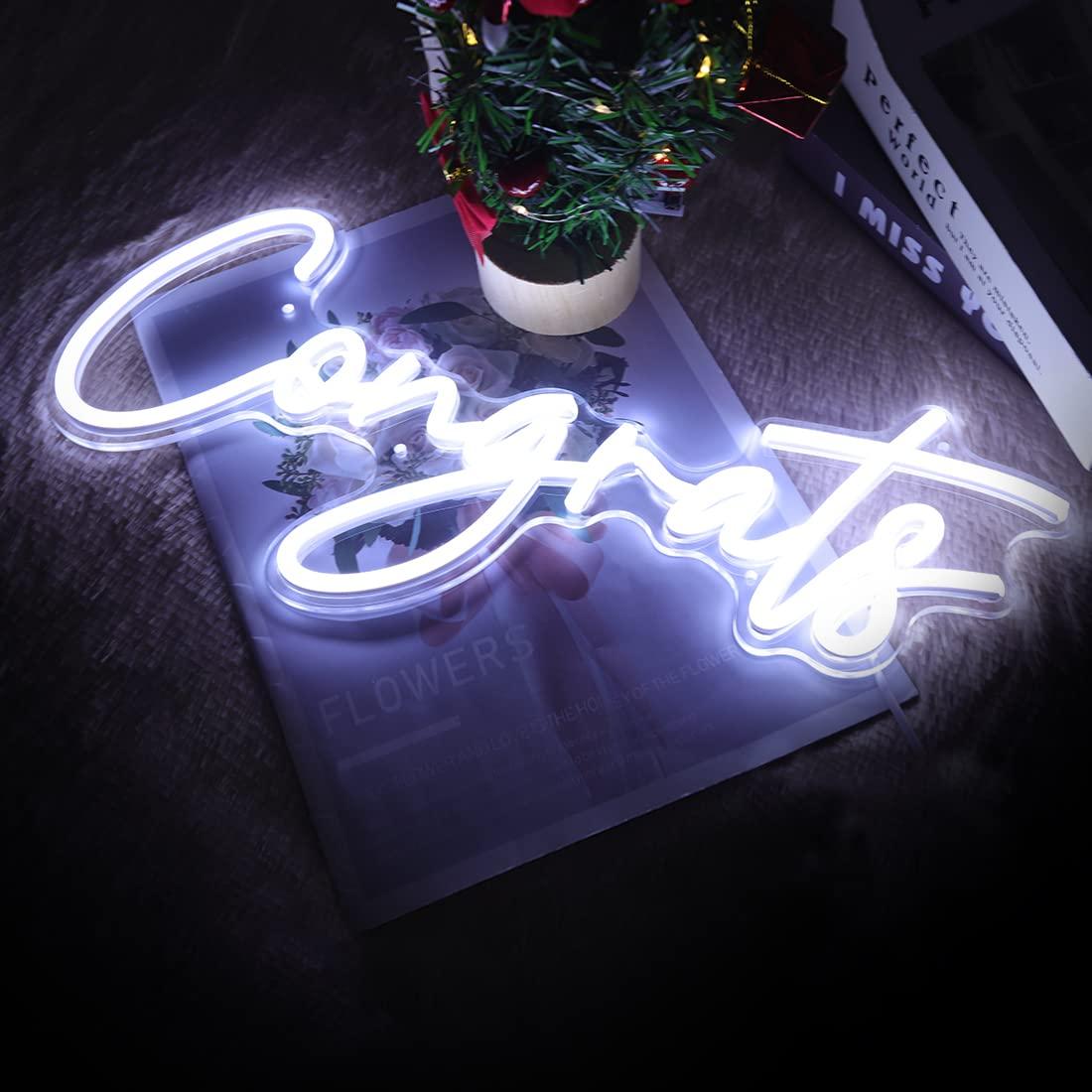 Congrats Neon Sign USB Dimmabl - Lighting Decoration For Wedding review and price