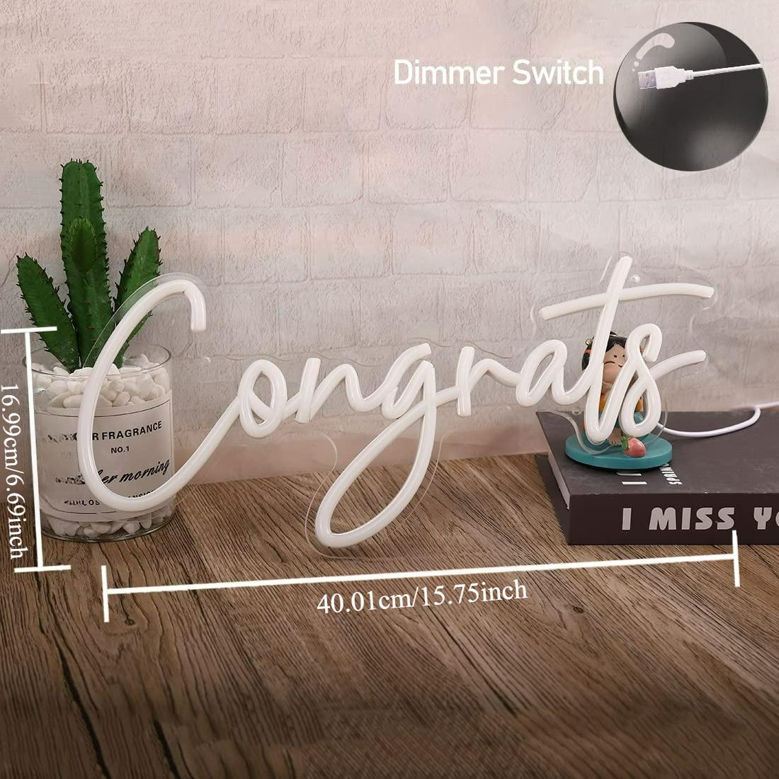 Congrats Neon Sign USB Dimmabl - Lighting Decoration For Wedding review and price