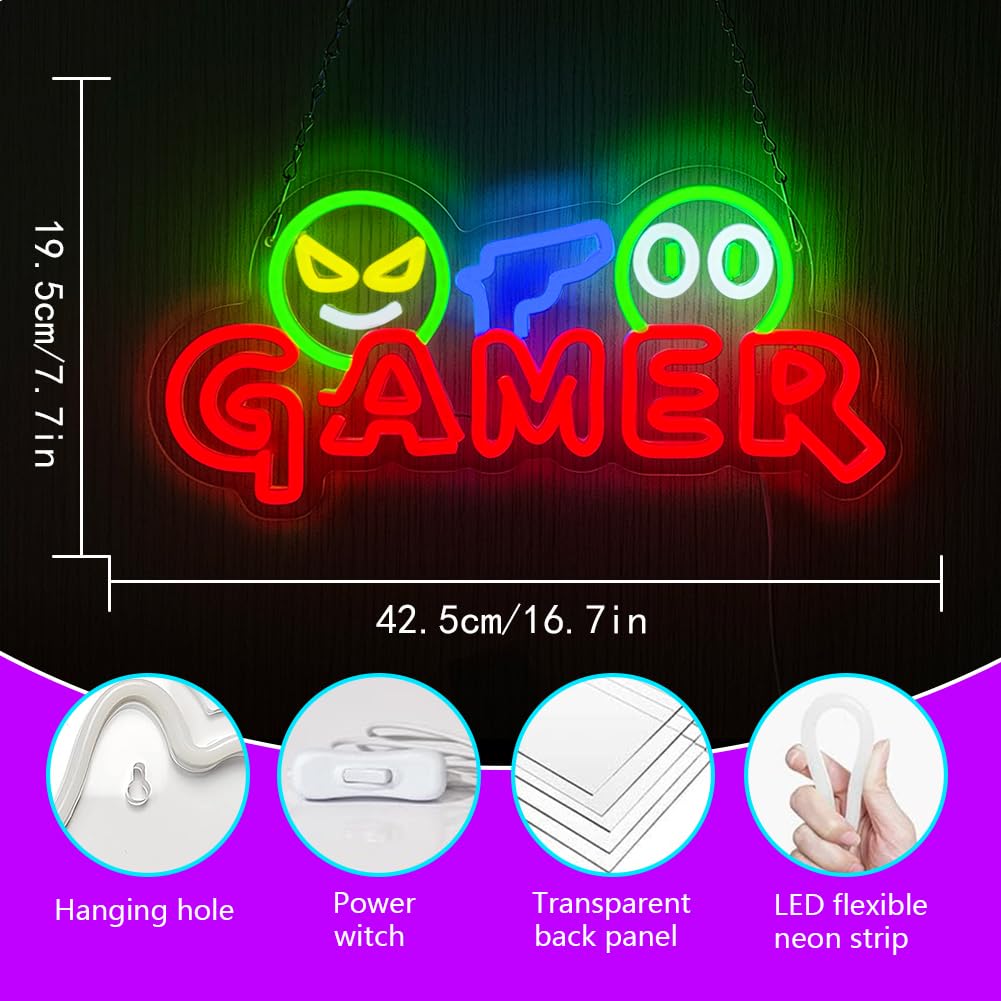 Gamer Neon Sign LED Wall Light - Lighting Decoration For Wedding review and price
