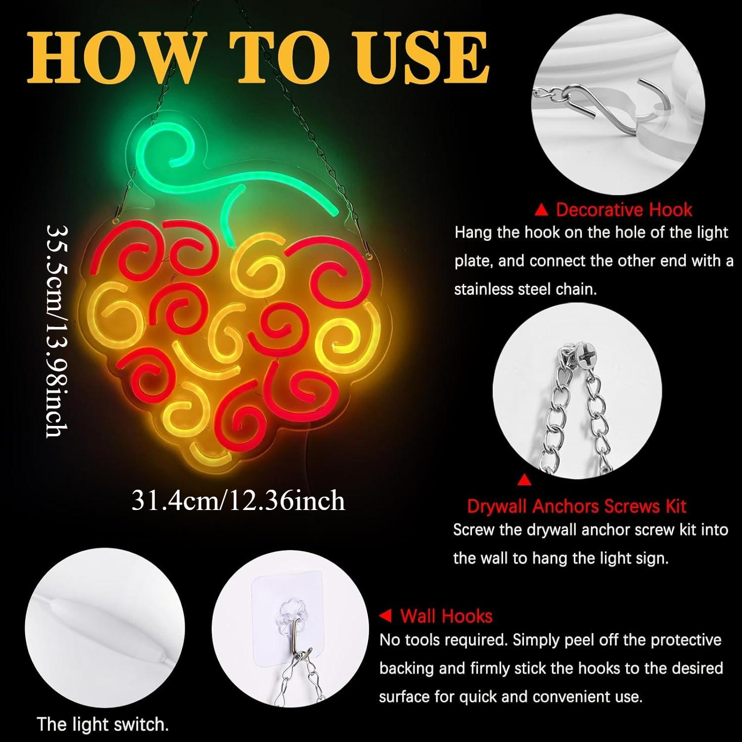 Cyber Fruit Neon Sign USB Dimm - Led Lighting Wall Decor review and price