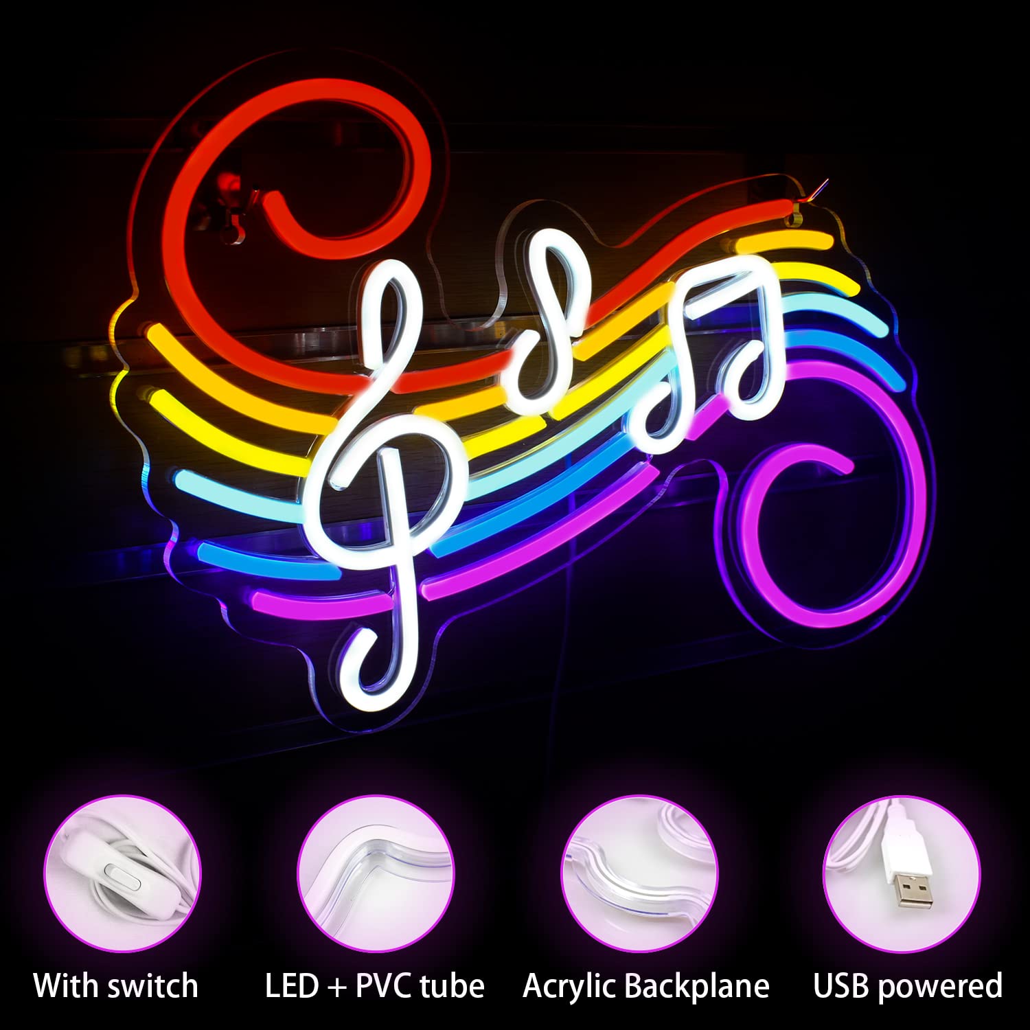 Music Notes Neon Sign Customiz - Lighting Decoration For Wedding review and price
