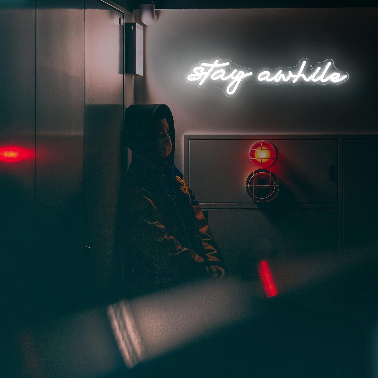 Stay Awhile Neon Signs USB Dim - Led Lighting Wall Decor review and price