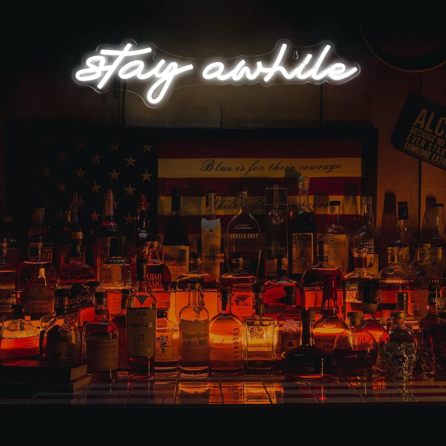 Stay Awhile Neon Signs USB Dim - Led Lighting Wall Decor review and price