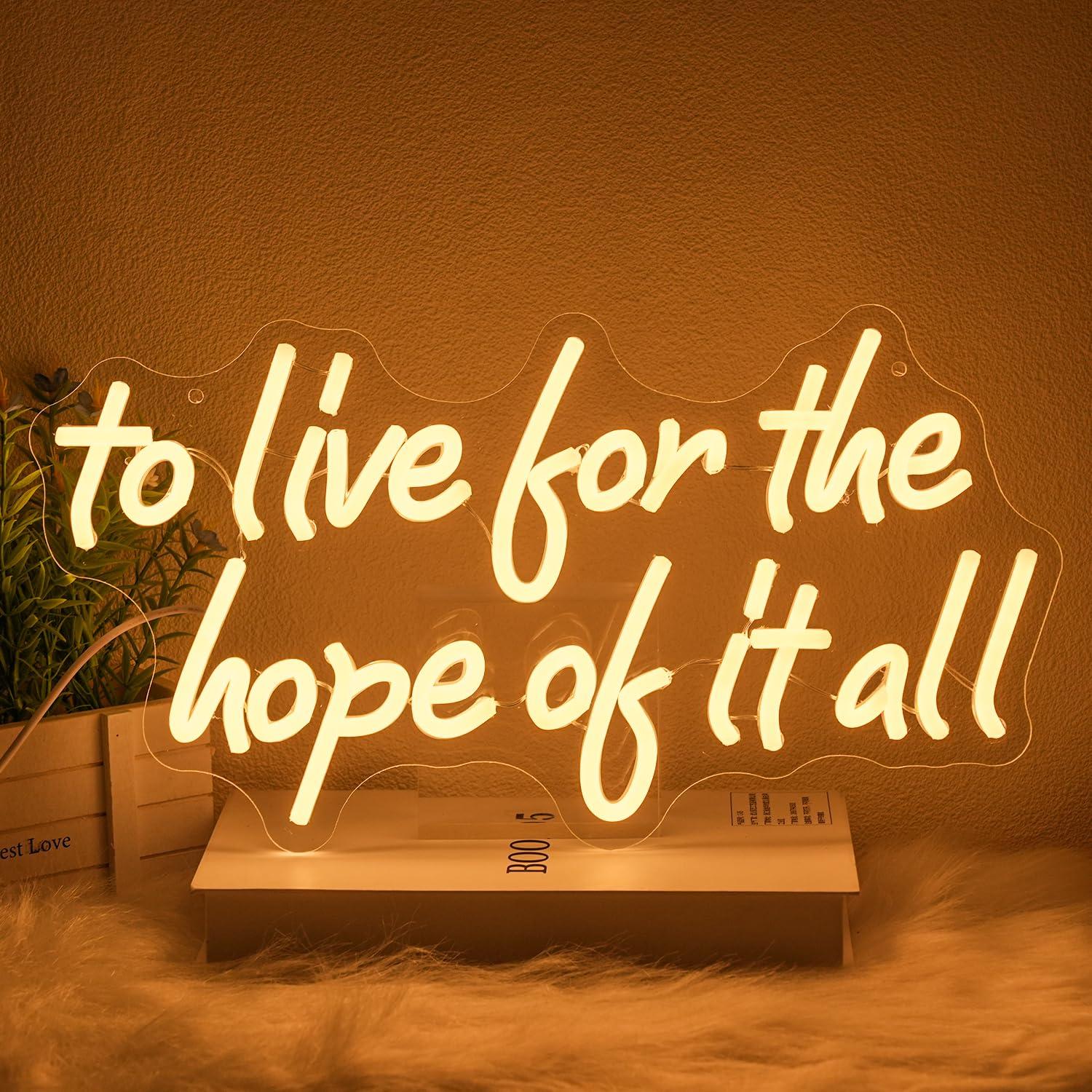 To Live For The Hope Of It All - Led Lighting Wall Decor review and price