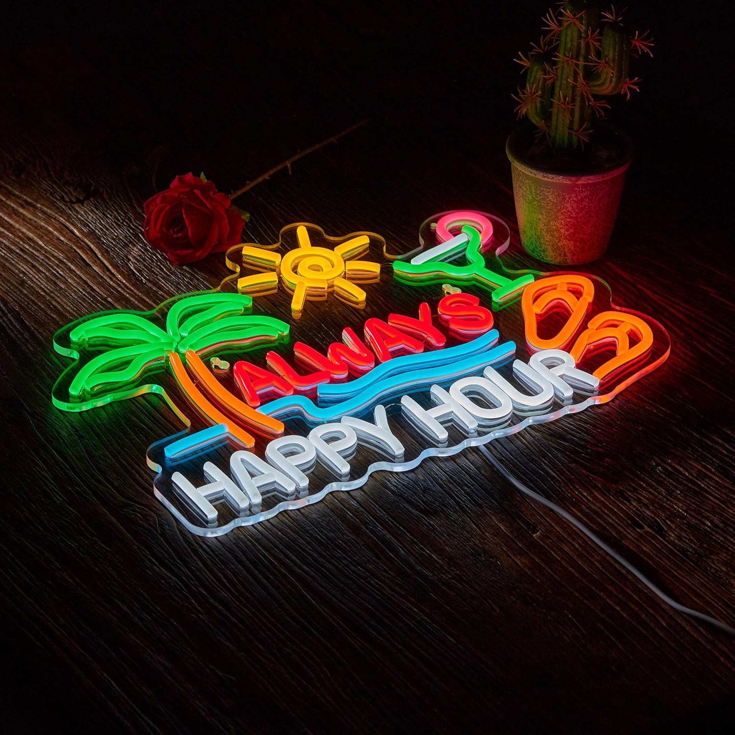 Always Happy Hour Beer Bar Neo - Led Lighting Wall Decor review and price