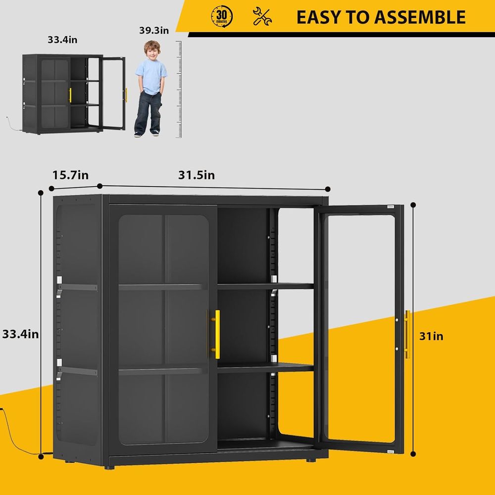 34 Tall Glass Door Display Cab - Lighting & Home Decor Studio Photos review and price
