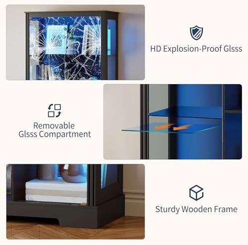 71'' Display Cabinet with 5-Ti - Lighting & Home Decor Studio Photos review and price