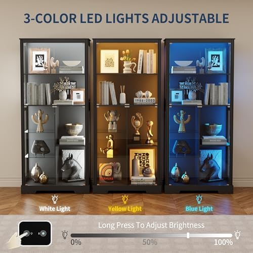 71'' Display Cabinet with 5-Ti - Lighting & Home Decor Studio Photos review and price