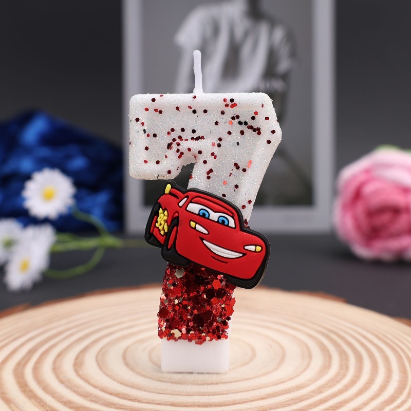 Cartoon 0-9 Digital Cake Decor - Lighting Mcqueen Decor review and price
