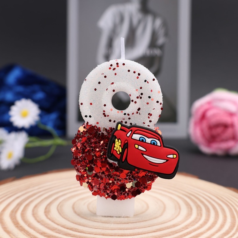 Cartoon 0-9 Digital Cake Decor - Lighting Mcqueen Decor review and price