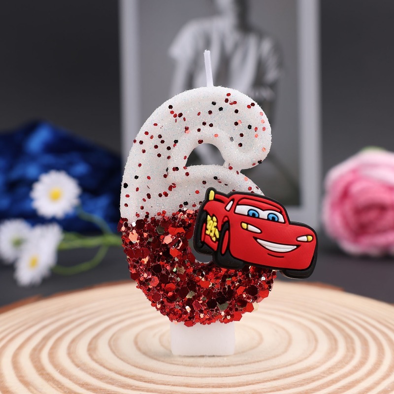 Cartoon 0-9 Digital Cake Decor - Lighting Mcqueen Decor review and price