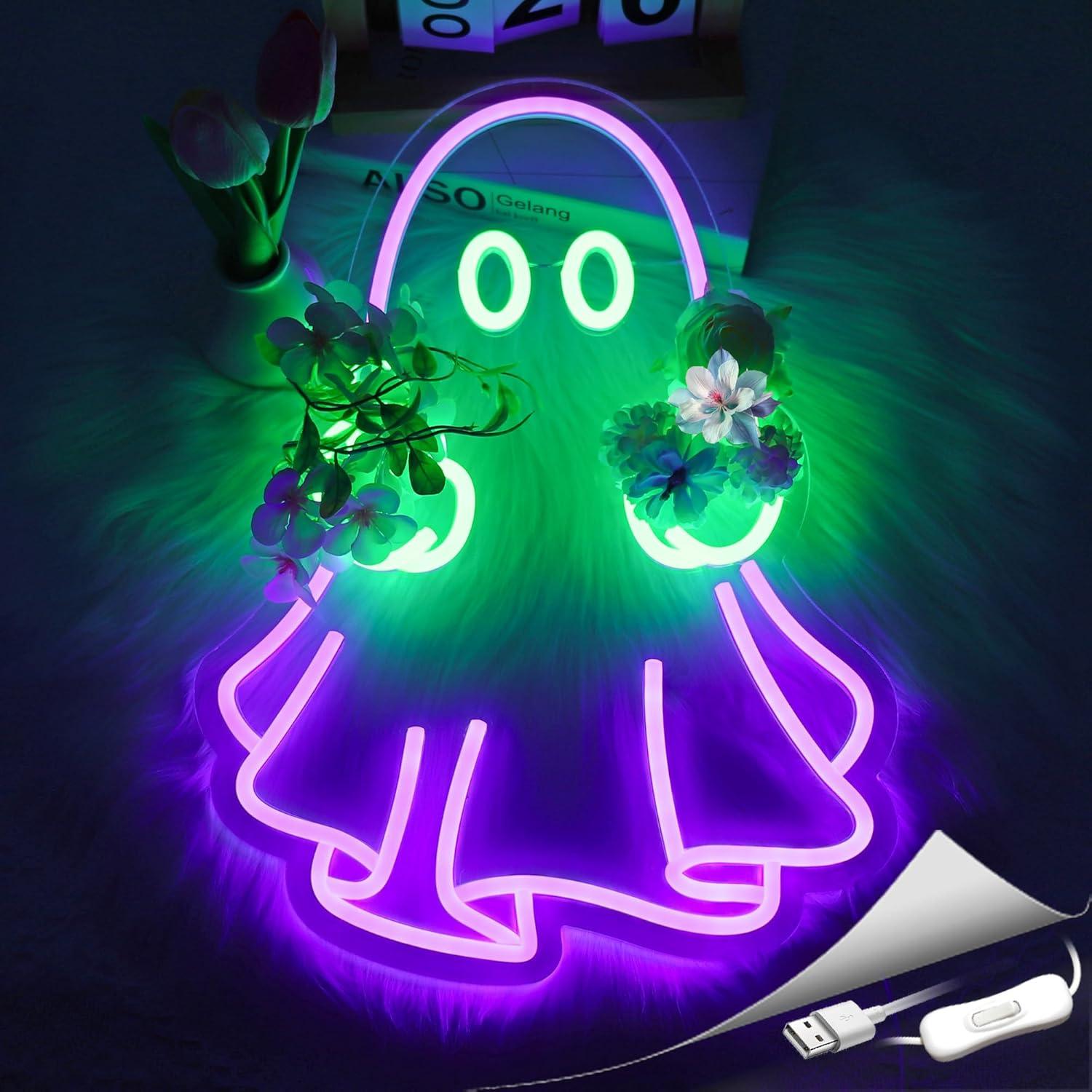 Ghost Neon Sign USB Powered LE - Led Lighting Wall Decor review and price