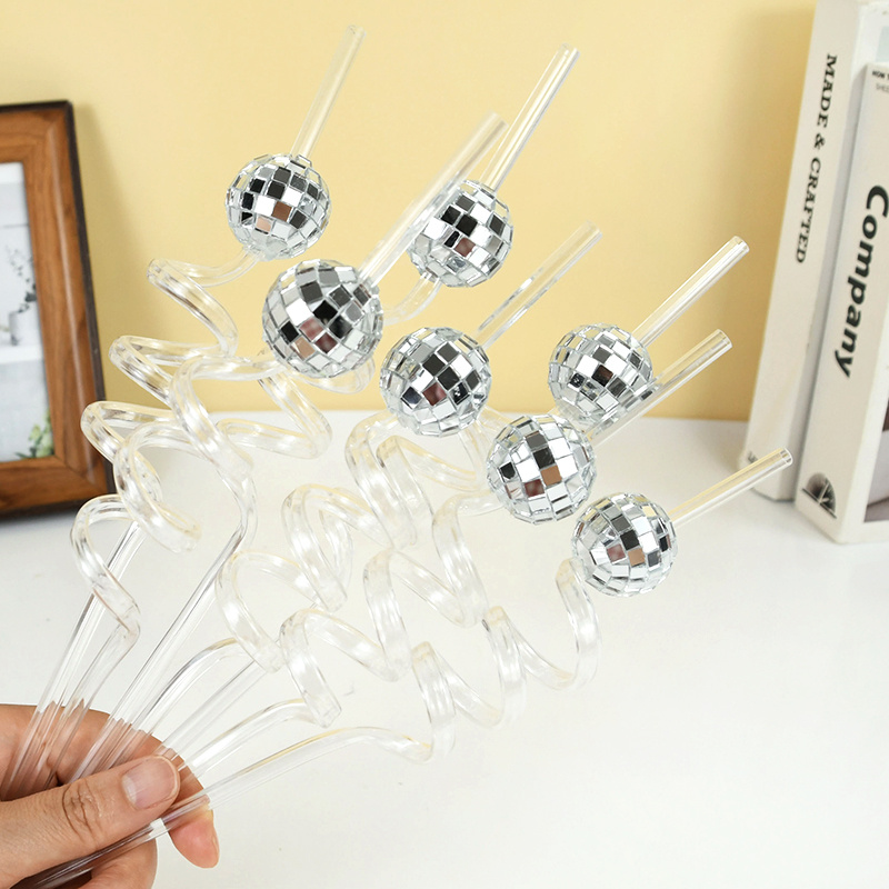 6pcs Mirror Disco Ball Straws  - Disco Ball Mirror review and price