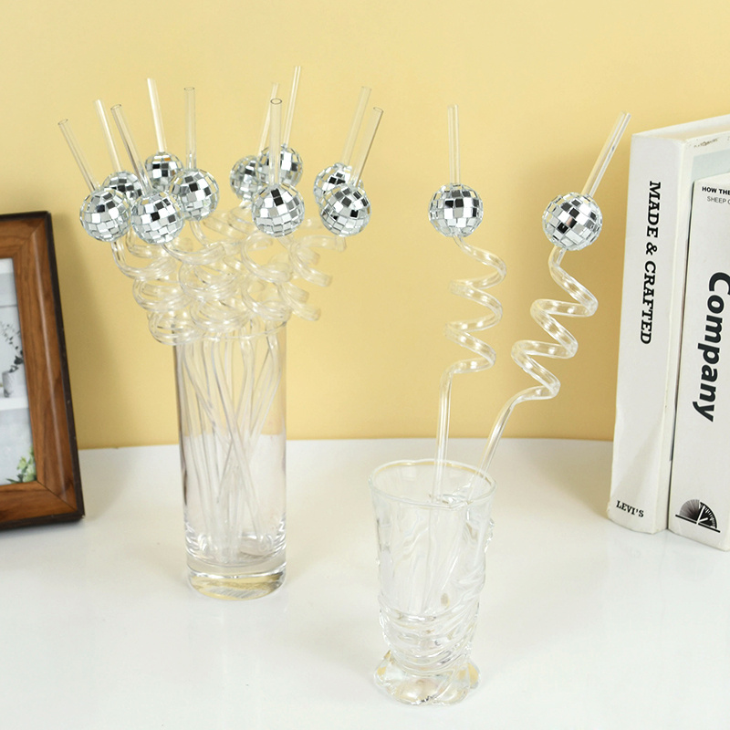 6pcs Mirror Disco Ball Straws  - Disco Ball Mirror review and price