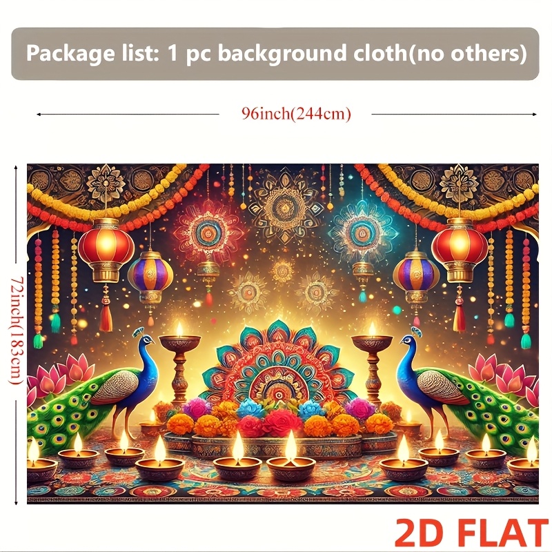 Diwali Peacock Lantern Tapestr - Lighting Decor For Diwali review and price