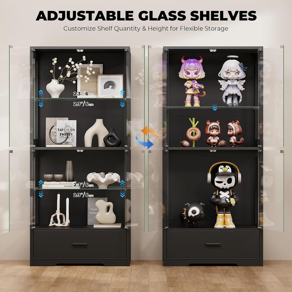 4-Tier Glass Curio Cabinet wit - Lighting & Home Decor Studio Photos review and price