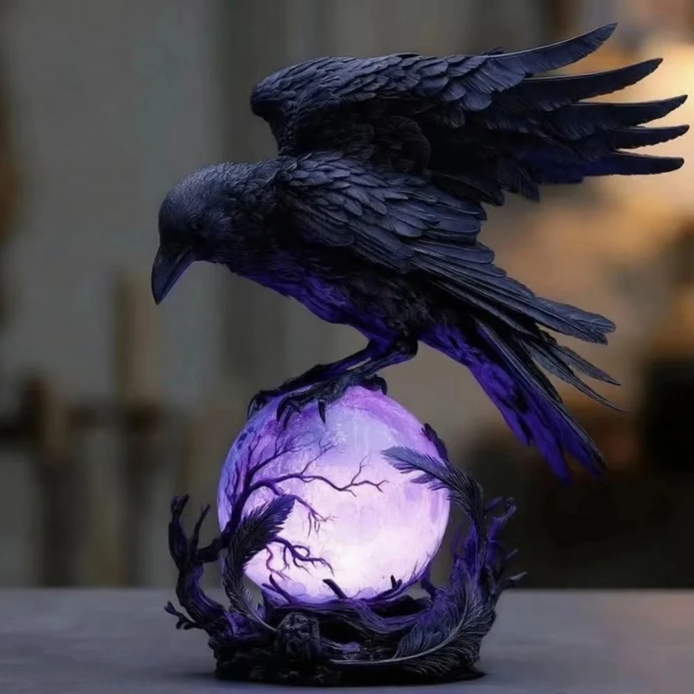 Creative Gothic Raven LED Lamp - Unique Lighting Decor review and price