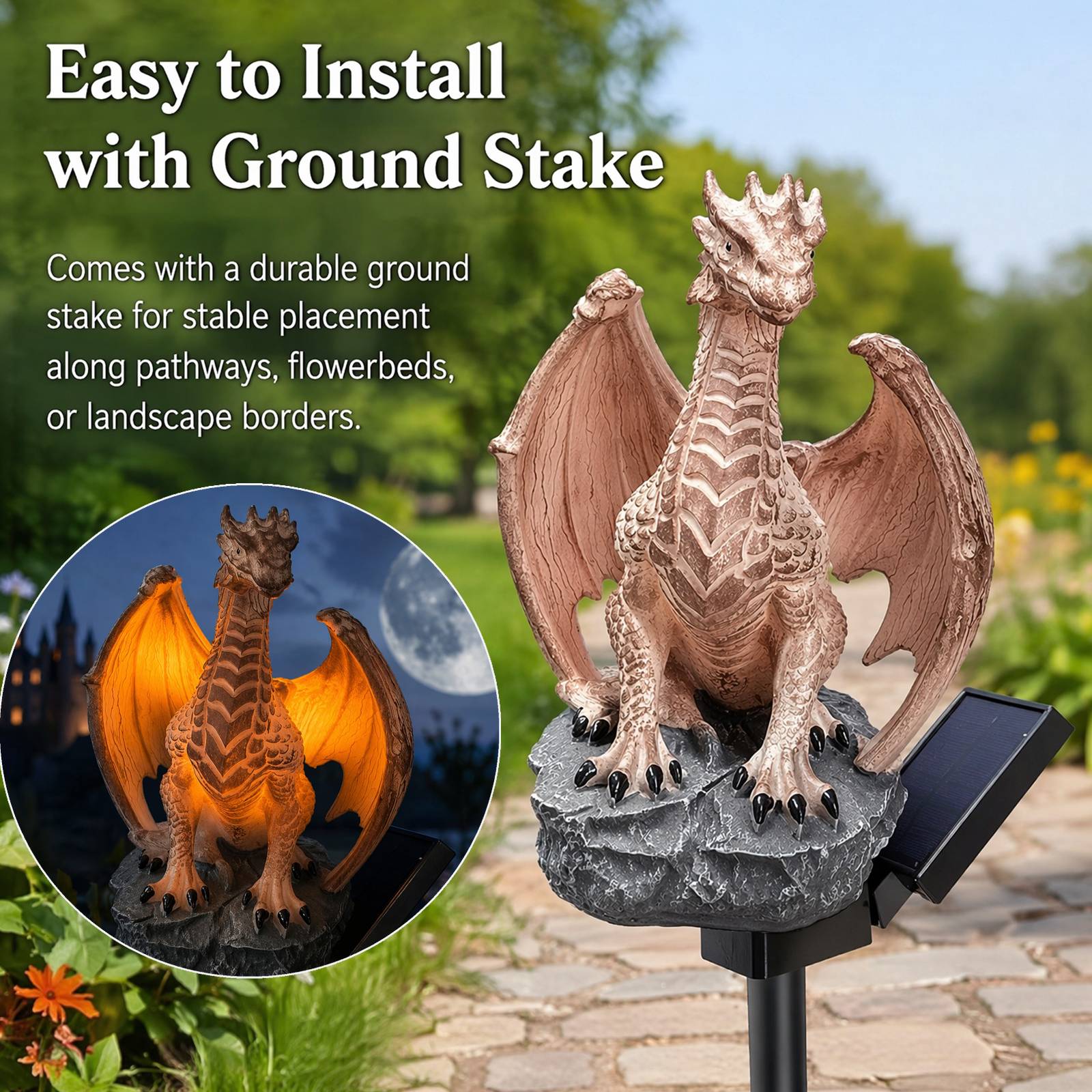 Solar Floor Lamp Dragon Figuri - Unique Lighting Decor review and price