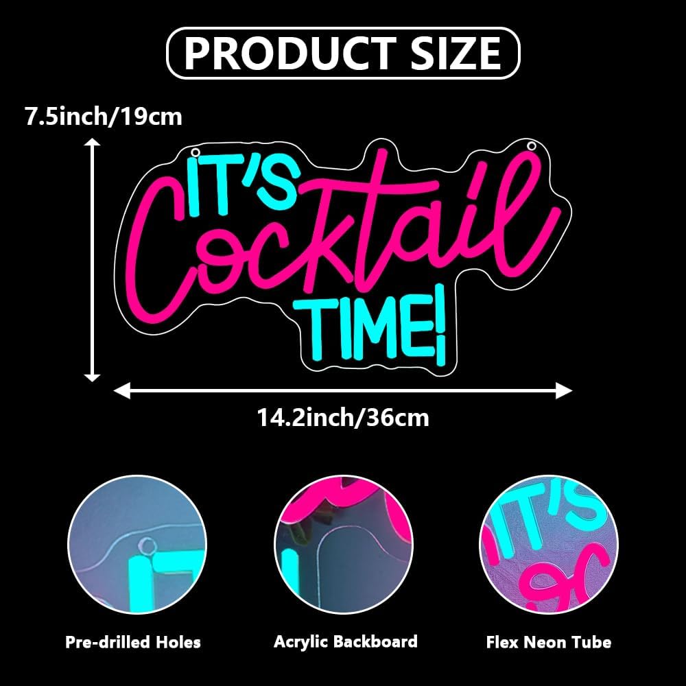 Cocktails Neon Sign USB Powere - Led Lighting Wall Decor review and price
