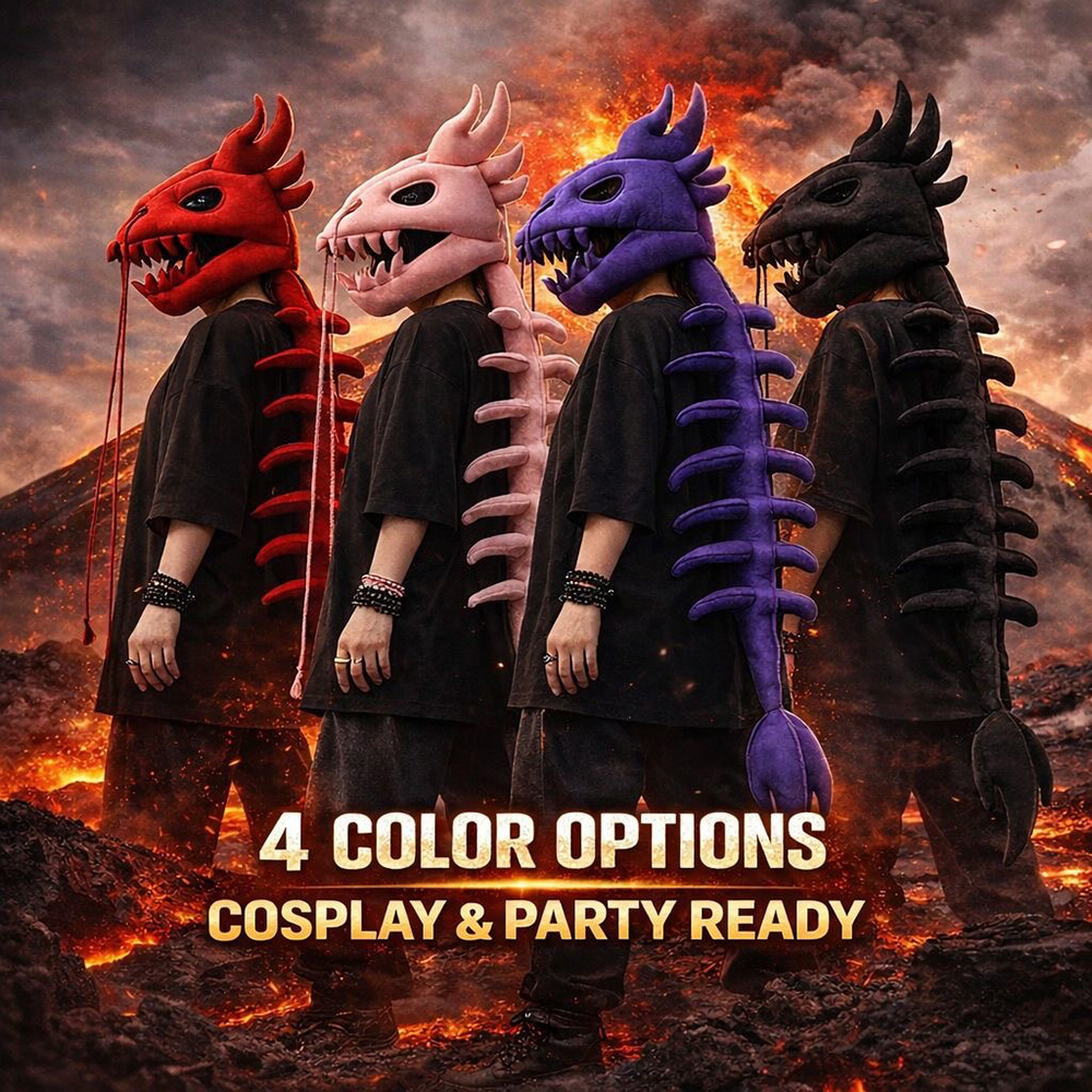 Dragon Skull Spine Plush Hood  - Unique Lighting Decor review and price