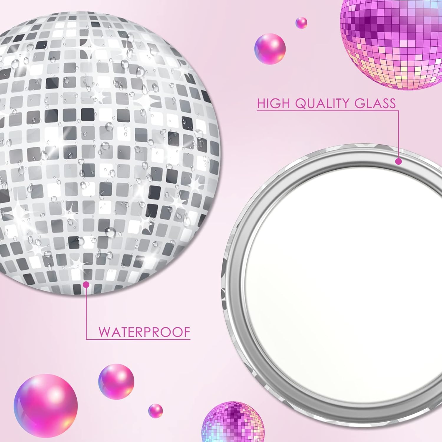 Disco Ball Compact Mirror Vint - Disco Ball Mirror review and price