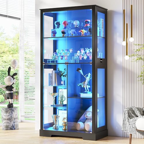 71” Glass Display Cabinet with - Lighting & Home Decor Studio Photos review and price