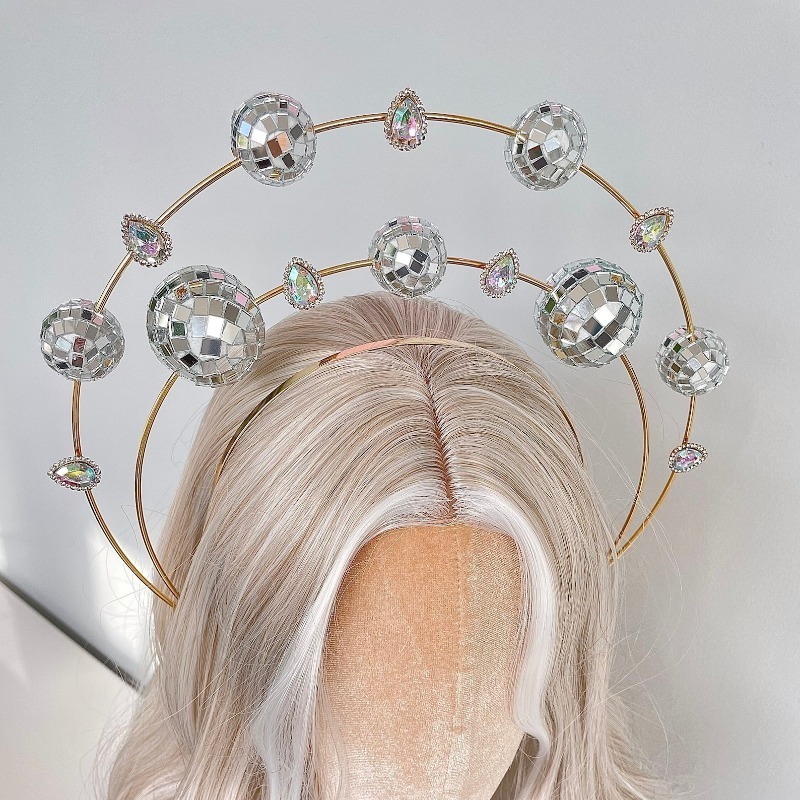 Silver Double Ring Disco Headb - Disco Ball Mirror review and price