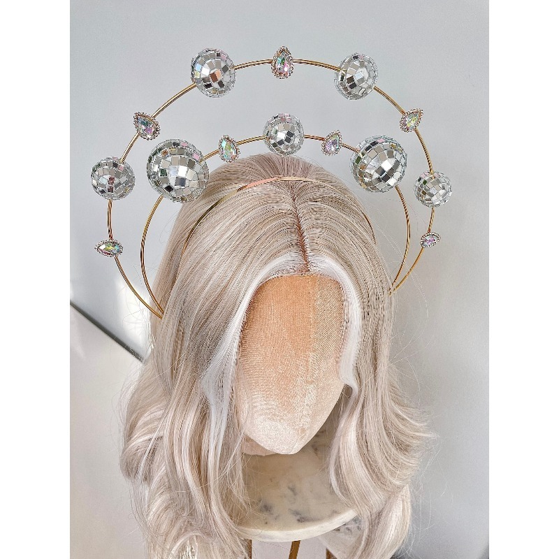 Silver Double Ring Disco Headb - Disco Ball Mirror review and price