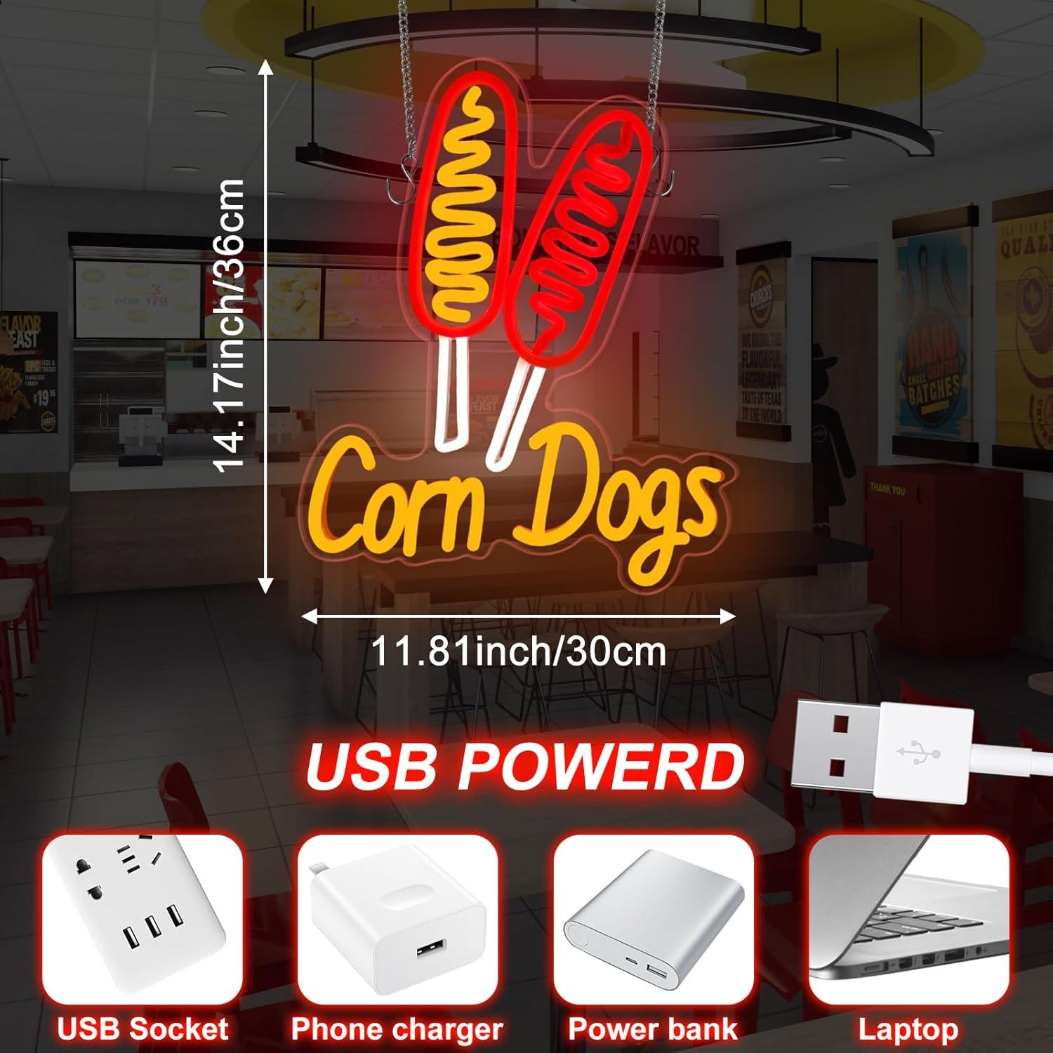 Corn Dog Neon Sign Snack USB D - Lighting Decoration For Wedding review and price
