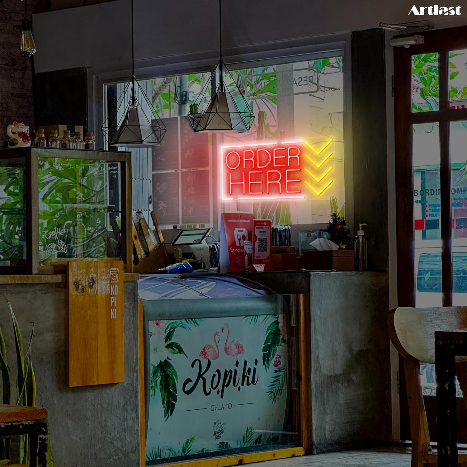 Order Here Neon Sign USB Dimma - Led Lighting Wall Decor review and price