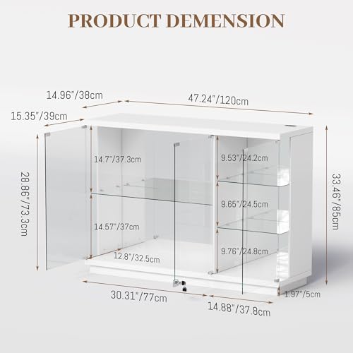 Glass Display Cabinet with Loc - Lighting & Home Decor Studio Photos review and price